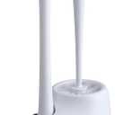 Clorox Toilet Bowl Brush & Plunger Combo Set with Storage Caddy - Toilet Plunger for Bathroom, Bathroom Organizers & Storage, Bathroom Accessories, Toilet Unclogger, Long Handled Toilet Brush (1-Pack, White/Gray)