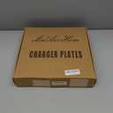Antique Gold Charger Plates with Basketweave Texture, Set of 6, Faux Woven Plastic Service Plates for Rustic Wedding & Farmhouse Table Decor, 13 Inch (634)