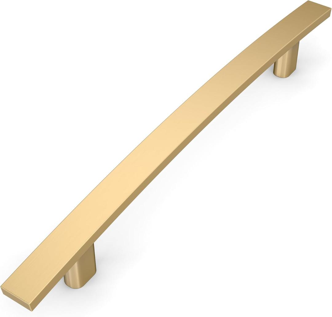 Amerdeco 10 Pack Champagne Bronze Cabinet Pulls 5 Inch(128mm) Hole Center Cabinet Hardware Kitchen Cabinet Handles for Bathroom Gold Drawer Pulls Dresser Pulls ZH0003 (5"/128MM Hole Center)