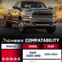 Richeer 2" Front Leveling Lift Kit for 2014-2024 ram 2500 4WD, 2013-2024 ram 3500 4WD, 2'' Raise Heavy Duty Spring Strut Spacers With Shock Relocation Brackets