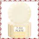 LIYH 20 Pcs Beige Plastic Plates Reusable 7.5 Inch - Unbreakable Plastic Dessert Plates - Scalloped Cake Plate for Weddings Camping Party Outdoor Picnics Dishwasher Safe BPA Free