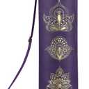 Gonex Yoga Mat Bag, Yoga Mat Carrier Full-Zip Exercise Yoga Mat Carry Bag for Women Men with 2 Multi-Functional Storage Cargo Pockets Extra Wide Adjustable Shoulder Strap (Purple Paisley)