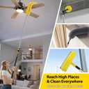 20 Foot High Ceiling Duster Kits with 5-12ft Heavy Duty Extension Pole, High Reach Duster for Cleaning,Microfiber Feather Duster,Cobweb Duster,Ceiling Fan Duster,Window Squeegee & Cleaner