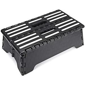 5 Inch Folding Step Stool with Non-Slip Mat. Made of Incombustible Plastic, Can Withstand Over 250 Pounds. Collapsible Step Suitable for Kitchen, Bathroom, Bedroom, Camping, Travel ect, Black