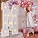 imprsv 4FT Marquee Light Up Letters for Birthday Party Decorations Marquee Letters for Marry Me Wedding Event Bridal Shower Engagement Anniversarty Party Decor, Letter M