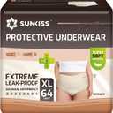 SUNKISS Women Incontinence Underwear, Daytime Disposable Postpartum Adult Panties, Protective Pull Ups with Maximum Absorbency, XLarge, Beige, 64 Count