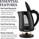 Elite Gourmet EKT8690X 1.7L Electric Tea Kettle 1500W, Hot Water Heater Boiler BPA-Free, Fast Boil, Water Level Window and Auto Shut-Off, Black