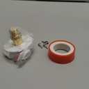 RV City Water Fill Inlet Flange Check Valve Water Hookup Connector 3/4 NH Female to 1/2 NPT Male Mount Lead-Free Brass Flush RV Water Backflow Preventer with Dust Plug for RV Camper Motorhome (White-big flange)