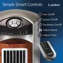 Lasko Oscillating Tower Fan with Remote, Quiet Floor Fans for Bedroom, 42", Woodgrain and Grey, T42954