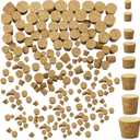 120 Pcs 8 Sizes Tapered Cork Stoppers Wooden Wine Bottle Stopper Tapered Cork Glass Bottle Plugs Natural Soft Wood Crafts Replacement Plugs for Wine Beer Liquor Container, DIY Craft