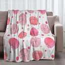 Fall Blanket Cute Pink Pumpkin Polka Dot Autumn Throw Blankets Elegant Fall Throws for Kids Adults Soft Warm Cozy Flannel for Sofa Bedding Thanksgiving Gifts Harvest Decorations 40x50 in