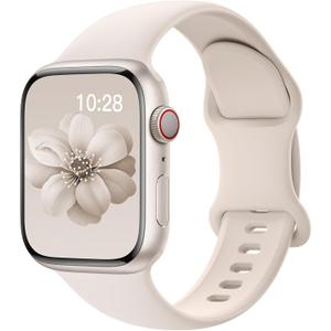 Sport Silicone Band Compatible with Apple Watch Bands 40mm 38mm 41mm  42mm  Women Men,Soft Wristband Waterproof Replacement Sport Strap for iWatch Bands Series 9 8 7 6 5 4 3 2 1 SE Ultra