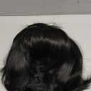 DDHAIR Black Wig with Bangs,Heat Resistant Fiber Synthetic Hair Cosplay Party Straight Wigs for White Women (Black)