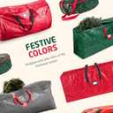 2 x Zober Christmas Tree Storage Bag - Fits 7.5 Ft Artificial Trees - Plastic, Waterproof Christmas Tree Bag For Storage Box For Xmas - Strong, Durable Handles - Label Card Slot - Red