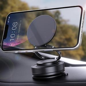 Phone Holder for Car Magsafe, 360 Adjustable 2500gf Strong Magnetic Car Phone Holder, Hands Free Suction Cup Cell Phone Mount for iPhone 16 Pro Max 15 14 13 12