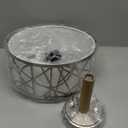 3-Light Semi Flush Mount Ceiling Light, 12.6" Drum Light with White Fabric Shade, Modern Close to Ceiling Lamp for Living Room Bedroom Dining Kitchen Hallway Entry Foyer (Brushed Nickel)