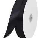 TONIFUL 1 Inch x 100yds Black Satin Ribbon, Thin Solid Color Satin Ribbon for Gift Wrapping, Crafts, Hair Bows Making, Wedding Party Decoration, Sewing, Halloween, Floral Bouquets, Christmas