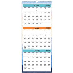 2026-2027 Wall Calendar - April 2026 - July 2027, 3-Month Display Vertical Calendar 2026-2027, Calendar Planner, 11" x 26", Large, Lay- Flat, Perfect for Your Busy Schedule