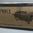 Alpha Living 4 Pack Chafing Dish Full Set Stainless Steel Catering Chafer with Lids, Pans & Fuel Holders Buffet Food Warmers for Parties, Events & Weddings (Rolled Edges)