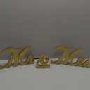 Jetec Mr and Mrs Sign Vintage Style Wooden Glitter Mr and Mrs Letters Sign Wedding Sweetheart Table Decorations for Wedding Party Photo Prop Table Decoration(Gold)