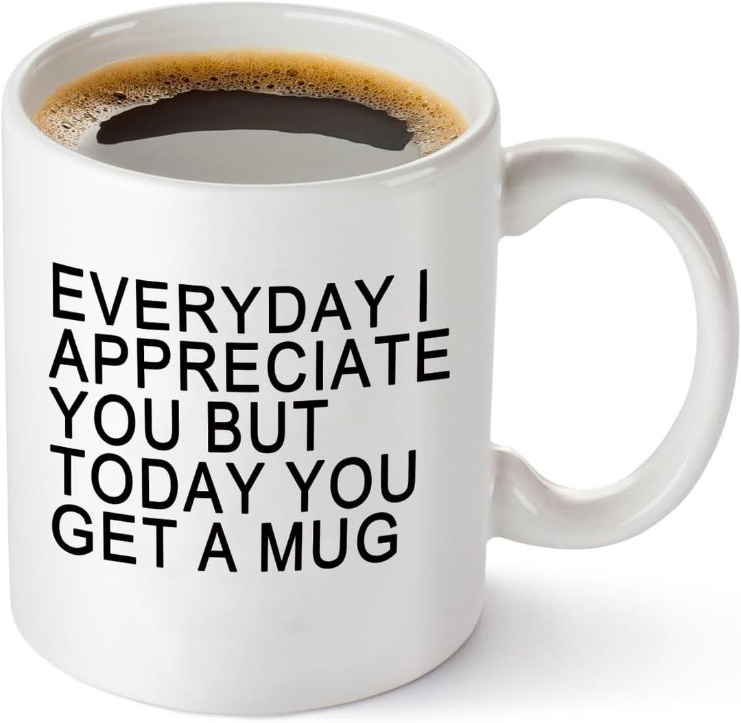 Perfect Birthday Mug Gift for Dad, Funny Everyday I Appreciate You But Today You Get A Mug Coffee Mug from Son Daughter, Humorous Birthday Cup Gift - 11oz White Ceramic Cup