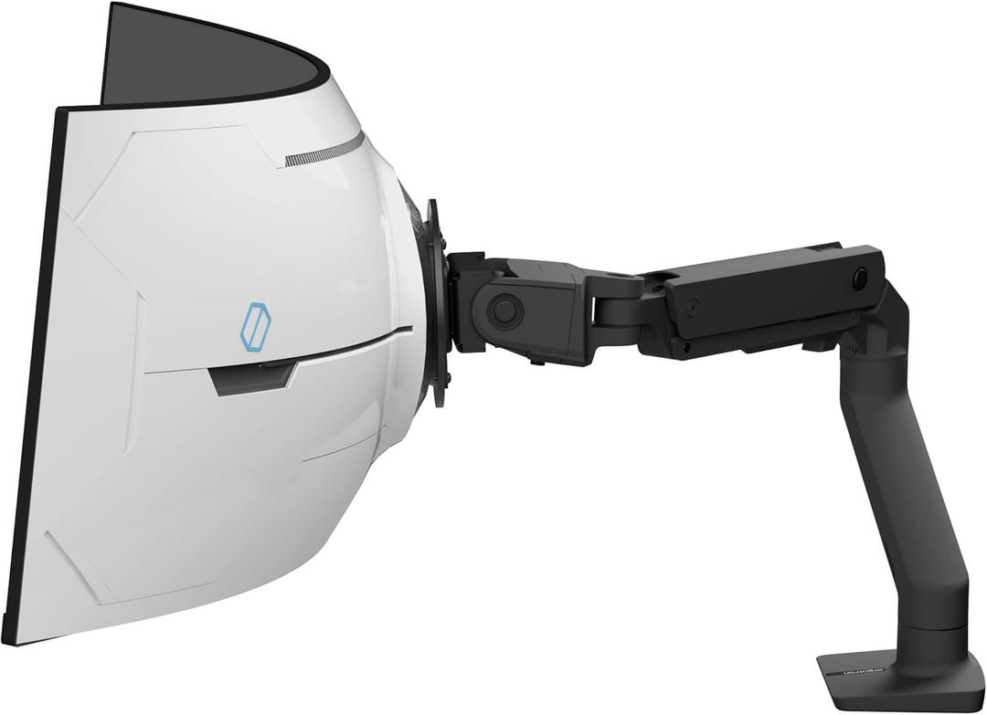 Ergotron - HX VHD Premium Heavy Duty Gaming Monitor Arm, Single Monitor Desk Mount  for 1000R Curved Ultrawide Monitors Up to 57 Inches, 9-14 Inches Depth, VESA 75x75mm or 100x100mm  Matte Black