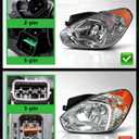 Headlights Assembly Replacement 1 PC Compatible with 2006-2011 Hyundai Accent Halogen Headlamps Head Lights Clear Lens, Left Side, NOT Including Bulbs