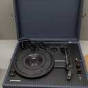 Crosley CR8017B-NY Voyager Vintage Portable Vinyl Record Player Turntable with Bluetooth in/Out and Built-in Speakers, Navy