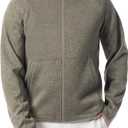 BASS OUTDOOR mens Full Zip Front Long Sleeve Fleece Sweater Jacket Standard (Large, Moss Lichen)