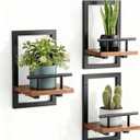 Sbosbo bosbo Floating Shelves for Wall, Plant Shelf Indoor, Wall Planters for Indoor Floating Plant Shelves for Bedroom, Living Room, Kitchen, Office, Bathroom Decor (3 Pack)
