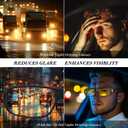 Bio-th Night Driving Glasses Fit Over Glasses for Men Women,Anti Glare Night Vision Glasses for Driving,Cycling,Golf