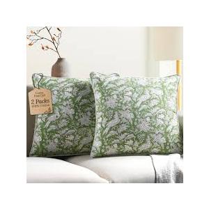 Cotton Print Club Pillow Case Green 2 Pack 18In