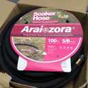Soaker Hose 100FT, 5/8 Heavy Duty Ruber Round Soaker Hoses with Solid Brass Connector for Flower Bed&Yard,Landscaping