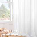 BGment White Linen Kitchen Curtains 40 Inch Length for Short Windows, Semi Sheer Drapes Light Filtering with Rod Pocket and Back Tab for Bathroom Over Sink, 2 Panels Set, 42 X 40 Inch