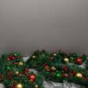YoleShy 9 Foot Christmas Garland, Outdoor Christmas Garland with Pine Cones, Red Berries Red Ball for Fireplace, Mantle Stair Railing