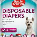 Simple Solution Female Dog Diapers – Disposable Diapers for Potty Training, Incontinence, and Heat Cycle Protection – LeakProof Fit for Small Dogs, 12–19 Inch Waist – 30 Count