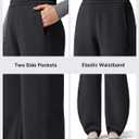 G4Free Smoofit Fleece Lined Women's Baggy Barrel Sweatpants Wide Leg Casual Pants with Pockets (Black, S)