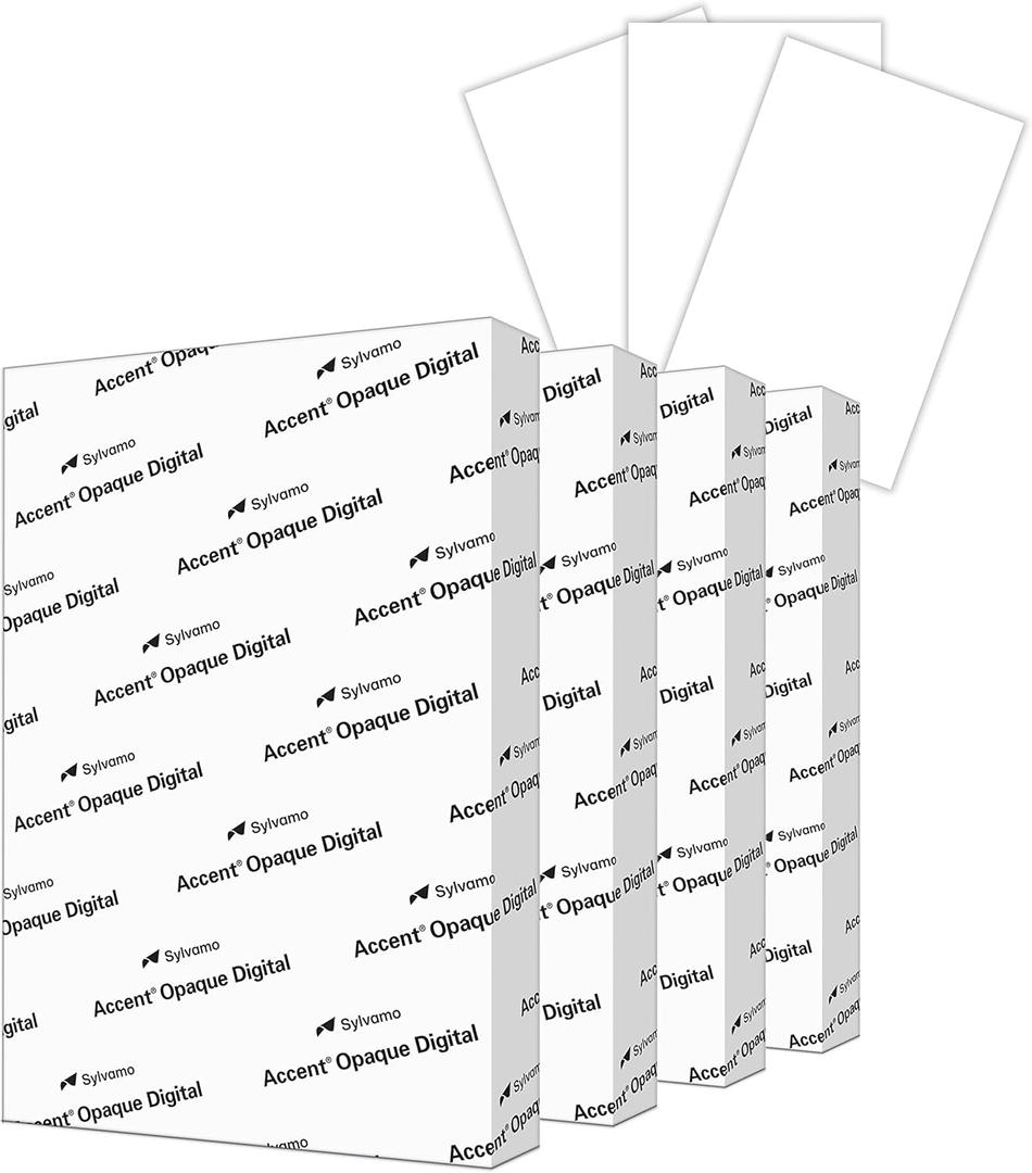 Accent Opaque 18" x 12" White Cardstock Paper, 120lb, 325gsm 500 Sheets (4 Reams) Premium Smooth Extremely Heavy Cardstock, Printer Paper for Ink Heavy Invitations, Cards, Menus, Images 189030C