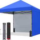 COOSHADE Pop Up Canopy Tent 10x10 with 2 Sidewalls, Outdoor Shade Instant Canopy Tents(Royal Blue)
