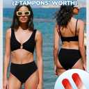 Period Swimwear for Teens Women High Waisted Swimsuit Bikini Bottoms Menstrual Swim Bottoms Tankini Bathing Suit, XS