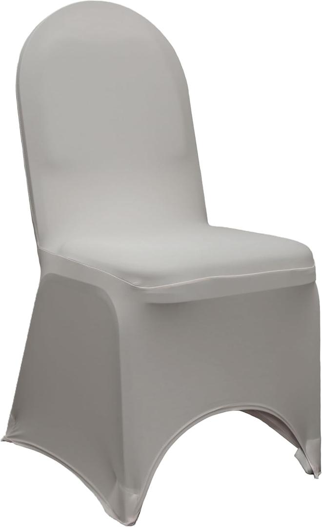 YOUR CHAIR COVERS - Spandex Banquet Chair Cover - Gray, Wedding Slip Covers, Premium Quality Chair Cover, 6 Pack