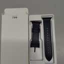 OUHENG Leather Bands Compatible with Apple Watch Band 42mm 41mm 40mm 38mm, Genuine Leather Rubber Hybrid Strap for iWatch Series 11 10 9 8 7 6 5 4 3 2 1 SE3 SE2 SE, Dark Blue/Black