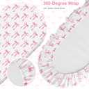 Oudain 2 Pack Pink Baby Bassinet Sheets Girls Bow Coquette 32'' x 16" Stretchable Soft Crib Sheets Cradle Bed Set Fitted Cover for Oval Rectangle Hourglass Mattress Infant Nursery Toddler Room Decor
