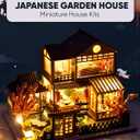 DIY Miniature House Kit, Mini House Kit for Beginners, DIY Dollhouse Kit for Adults to Build, Model Building Craft Diorama Kit, Ideal Gifts for Mothers Day Birthday Christmas(Japanese Garden House)