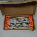 Cheardia 20 Pack Tent Stakes Heavy Duty, 9.75 Inch Yard Stakes Non-Rust Metal Tent Pegs Ground Stakes Tent Spikes for Camping Patio, Garden, Canopies, Grassland, Outdoor, Orange