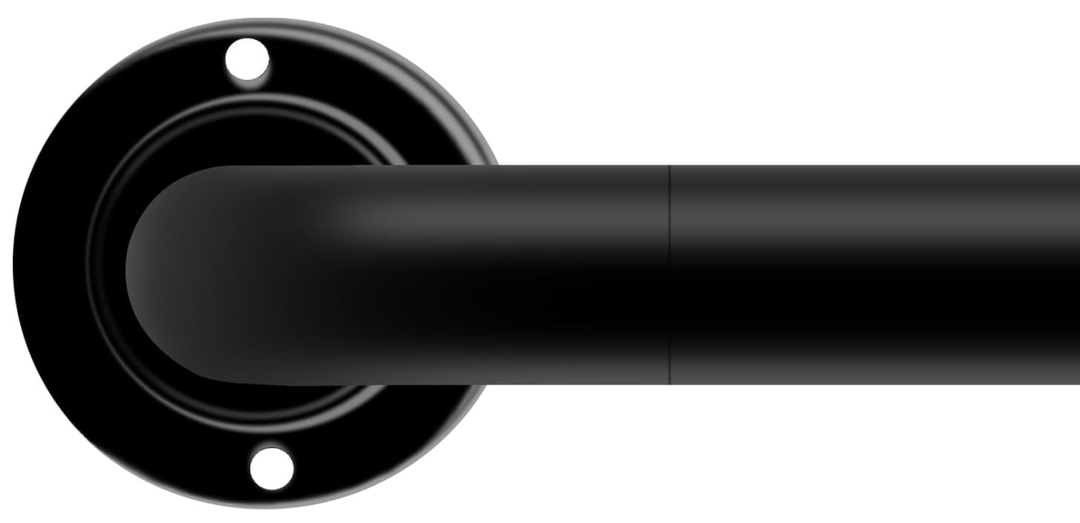 Black Curtain Rods for Windows: 1 Inch Diameter Heavy Duty Adjustable Rod 72" to 144"（6-12ft), Blackout Wrap Around Room Darkening Drapery Rod for Indoor and Outdoor 