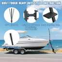 Heavy-Duty Side-Mount Boat Trailer Steps with Handrail 500LB Capacity, Steel Anti-Slip Steps, Compatible with 2"-4" W x 3"-5" H Trailer Tongues, All-Steel Powder Coated (4 Steps)