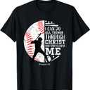 Christian Baseball Philippians 4:13 Religious Faith Graphic T-Shirt S