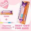 JOYIN 28 Packs Valentine's Day Gift Cards with Pop Fidget Bracelet, Pop Bubble Fidget Toy, Bracelet Wristband Stress Relief Finger Press Toy for Kids Valentine's Classroom Exchange Prizes Party Favors