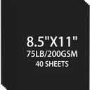 Cardstock 8.5 X 11, 40 Sheets Black Card Stock, 75lb/ 200gsm Copy Paper, Cardstock Printer Paper For Art, Drawing, Invitations, DIY Cards, Watercolor, Craft, Construction, School & Office Supplies